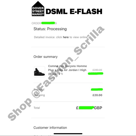 Comme Des Garçons x Nike Jordan 1 High Black Leather Sneakers - Picture 8 of 13